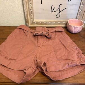 Women's Pink Paperbag Shorts